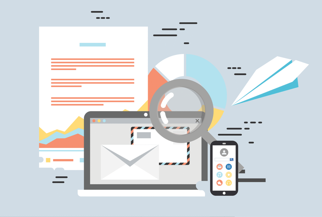 animated image of a desktop showing data analytics of the data